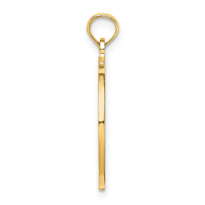 Million Charms 14K Yellow Gold Themed Bahamas On Round Frame Charm