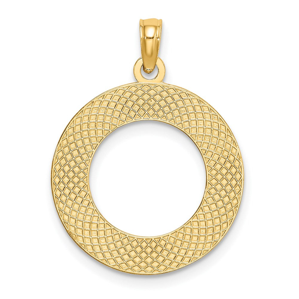 Million Charms 14K Yellow Gold Themed Bahamas On Round Frame Charm