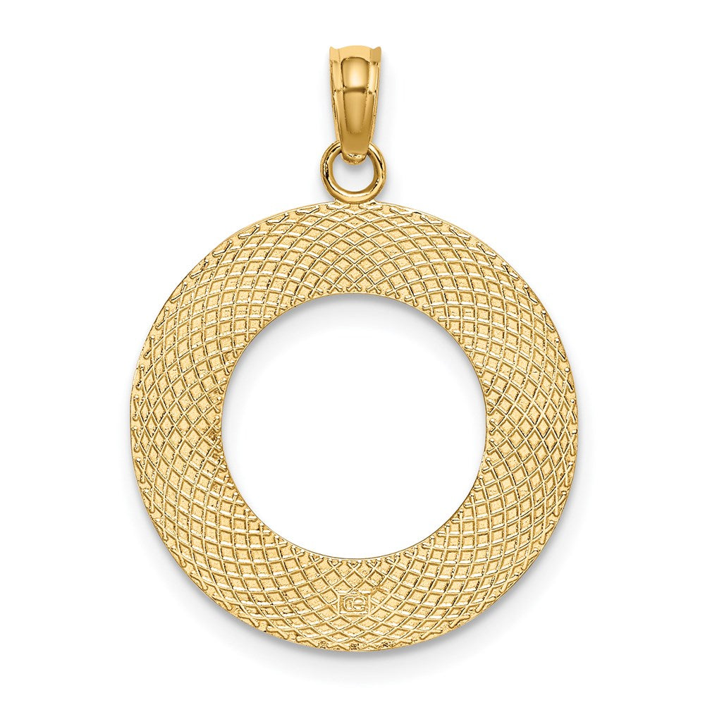 Million Charms 14K Yellow Gold Themed Brookhaven,Ny On Round Frame Charm