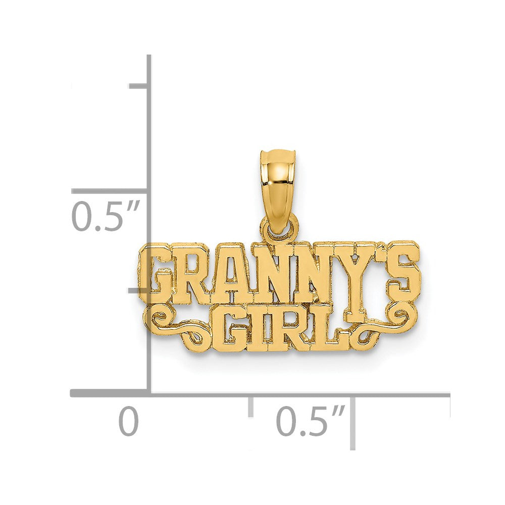Million Charms 14K Yellow Gold Themed Polished Granny'S Girl Charm