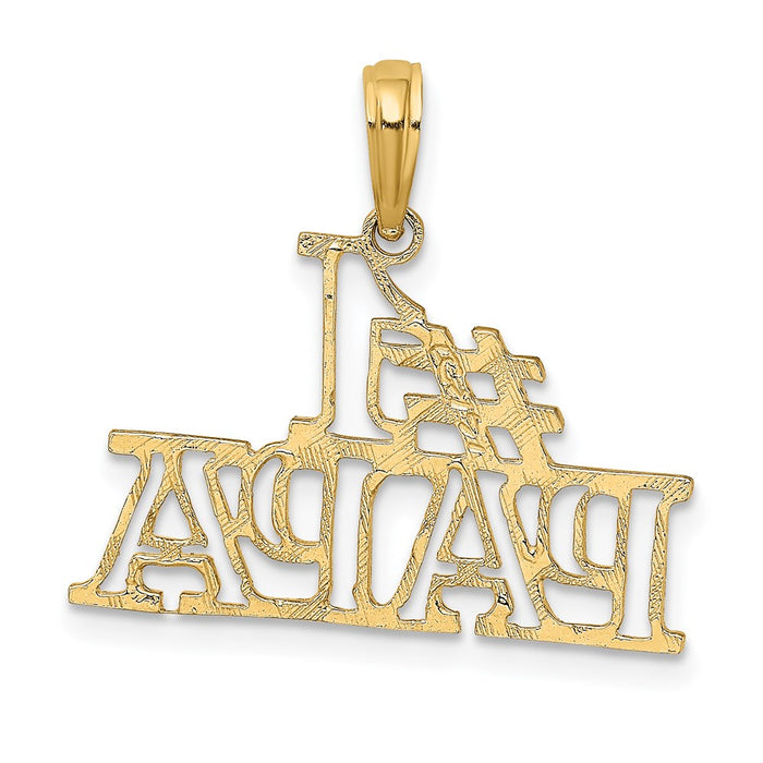 Million Charms 14K Yellow Gold Themed #1 Papa Cut-Out Charm