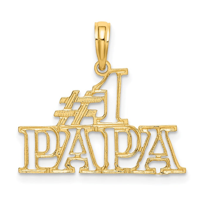 Million Charms 14K Yellow Gold Themed #1 Papa Cut-Out Charm