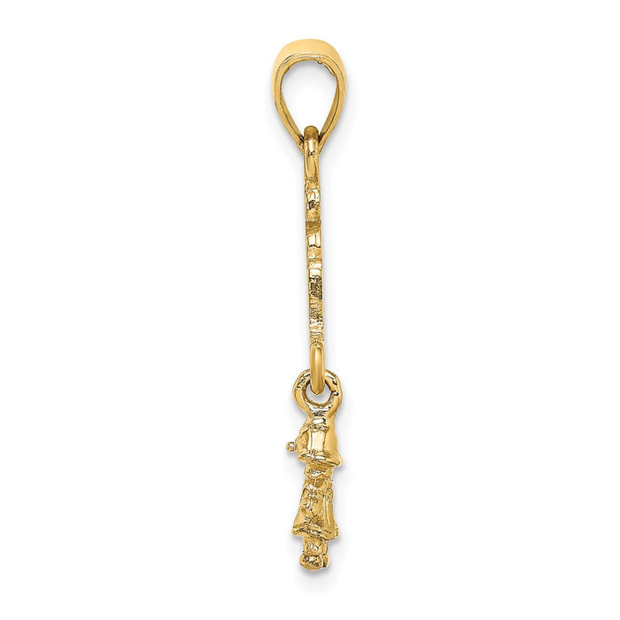 Million Charms 14K Yellow Gold Themed Moveable It'S A Girl With Doll