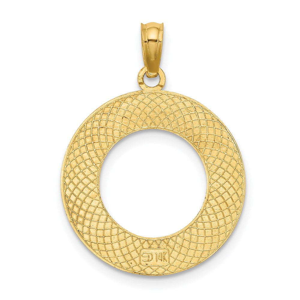 Million Charms 14K Yellow Gold Themed Nags Head On Round Frame Charm