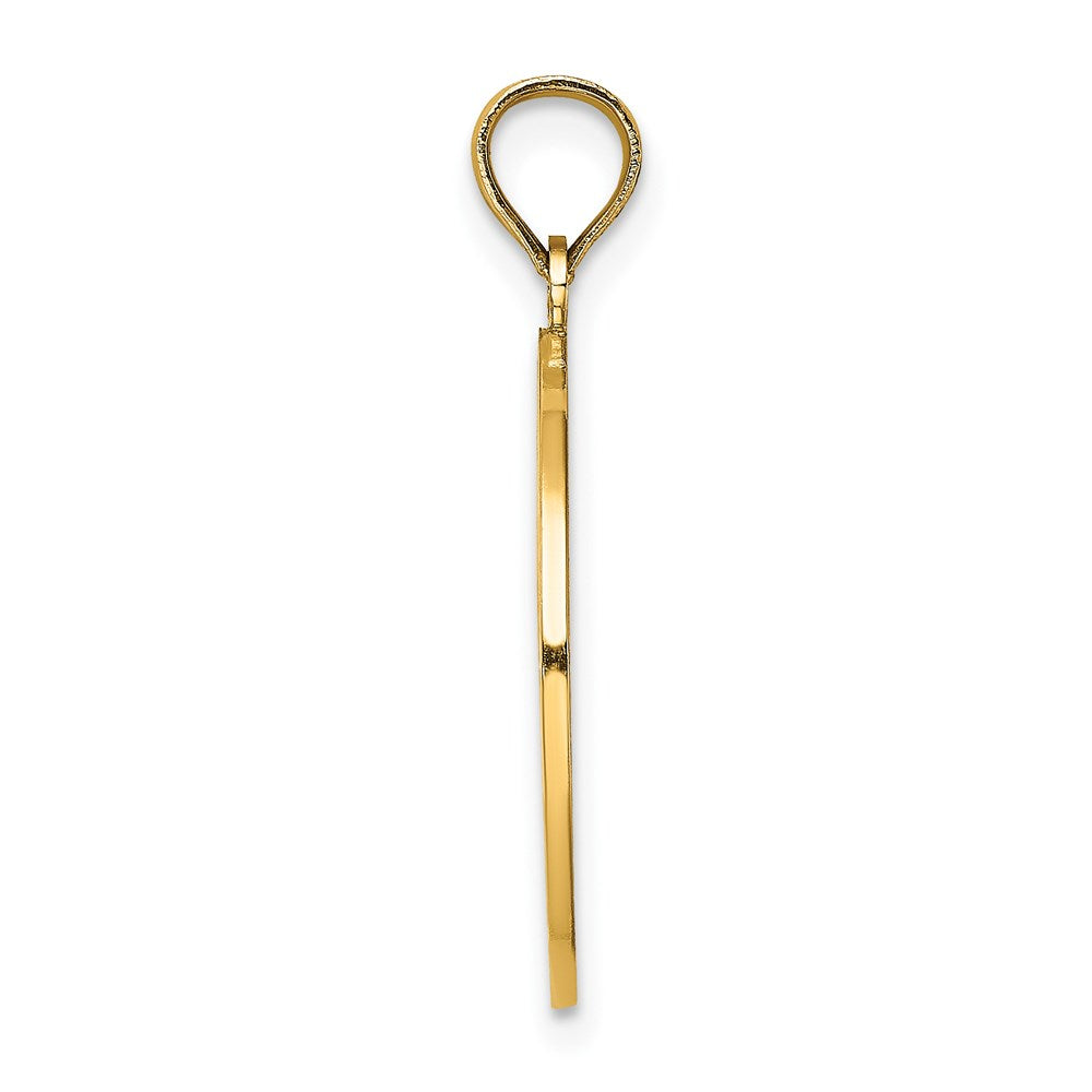 Million Charms 14K Yellow Gold Themed Barbados On Round Frame Charm