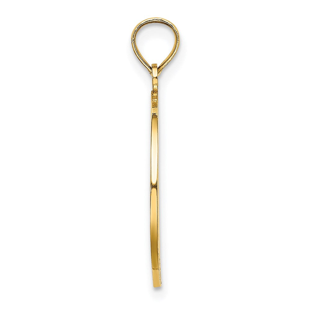 Million Charms 14K Yellow Gold Themed Block Island, Ri On Round Frame Charm