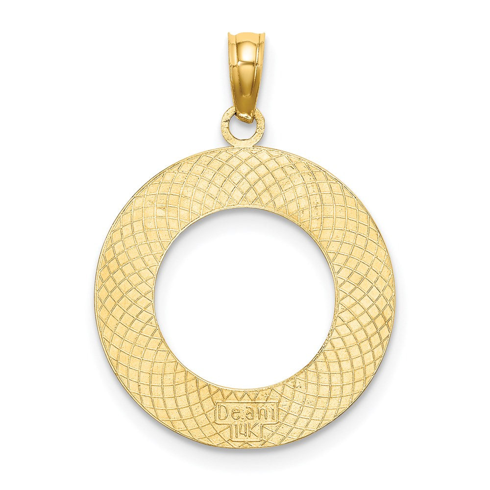 Million Charms 14K Yellow Gold Themed Block Island, Ri On Round Frame Charm