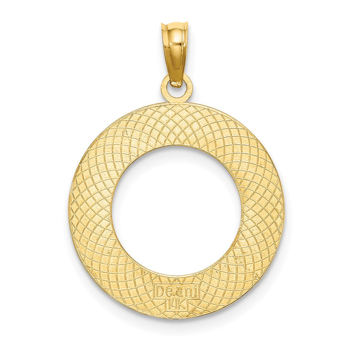 Million Charms 14K Yellow Gold Themed Bonaire On Round Frame Charm