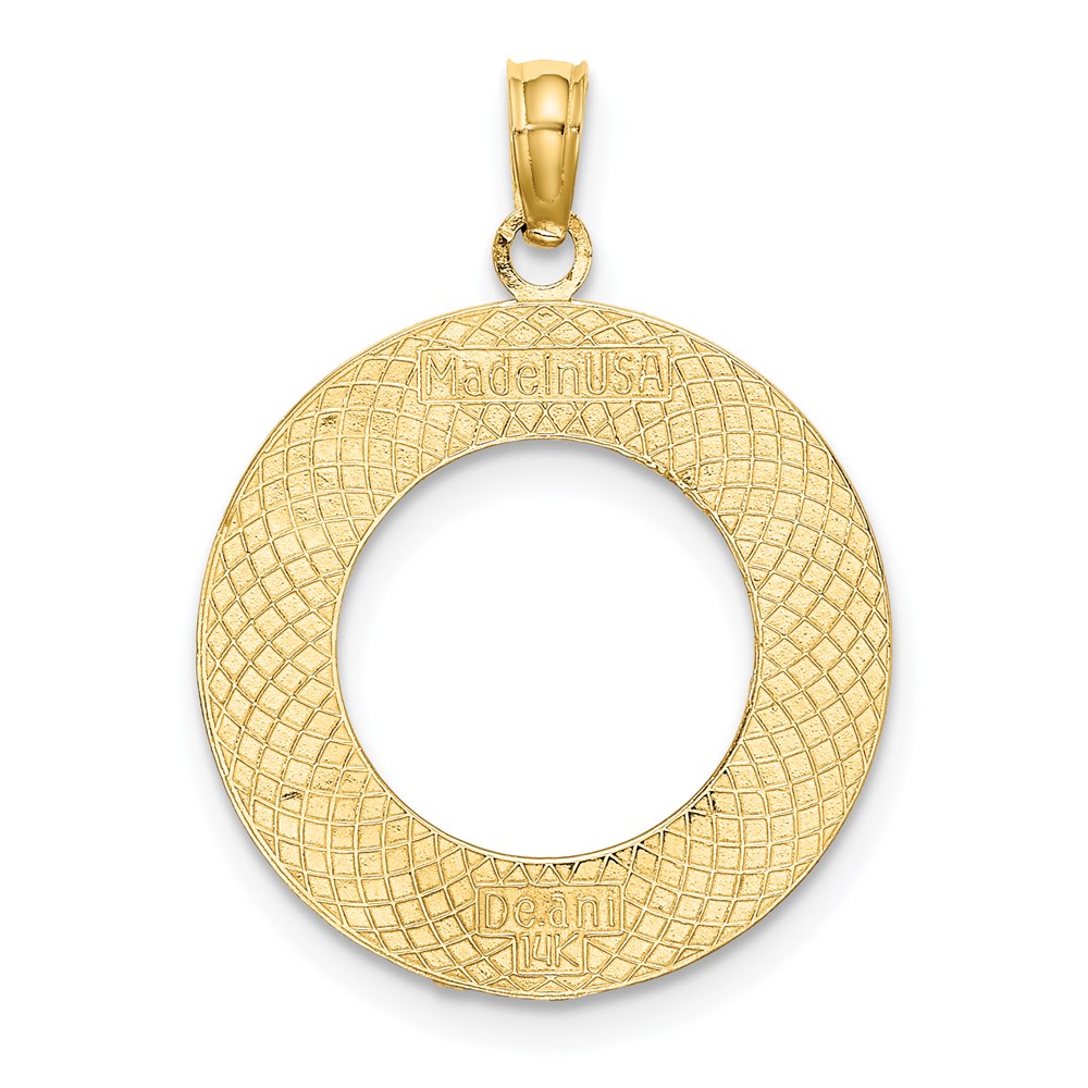 Million Charms 14K Yellow Gold Themed Dockyard Bermuda On Round Frame Charm