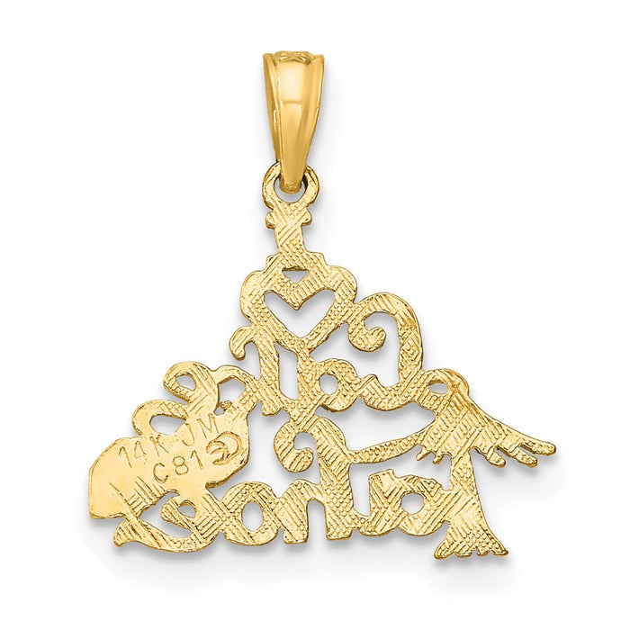 Million Charms 14K Yellow Gold Themed Polished & Engraved I Heart Lake Tahoe Charm