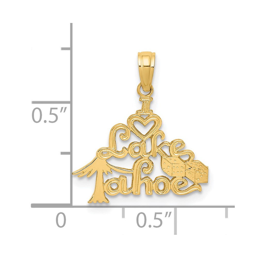 Million Charms 14K Yellow Gold Themed Polished & Engraved I Heart Lake Tahoe Charm