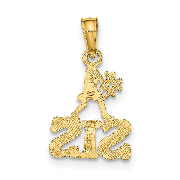 Million Charms 14K Yellow Gold Themed Polished #1 Sis Charm