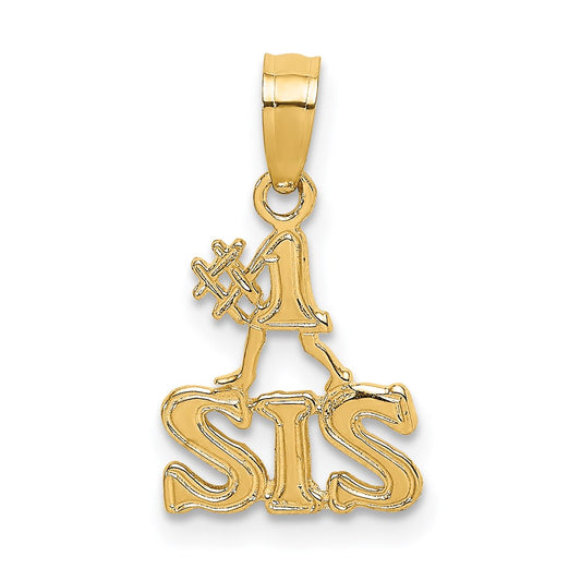 Million Charms 14K Yellow Gold Themed Polished #1 Sis Charm