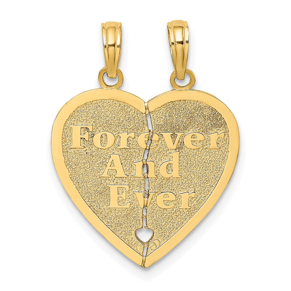 Million Charms 14K Yellow Gold Themed Forever, Ever Breakable Heart Charm