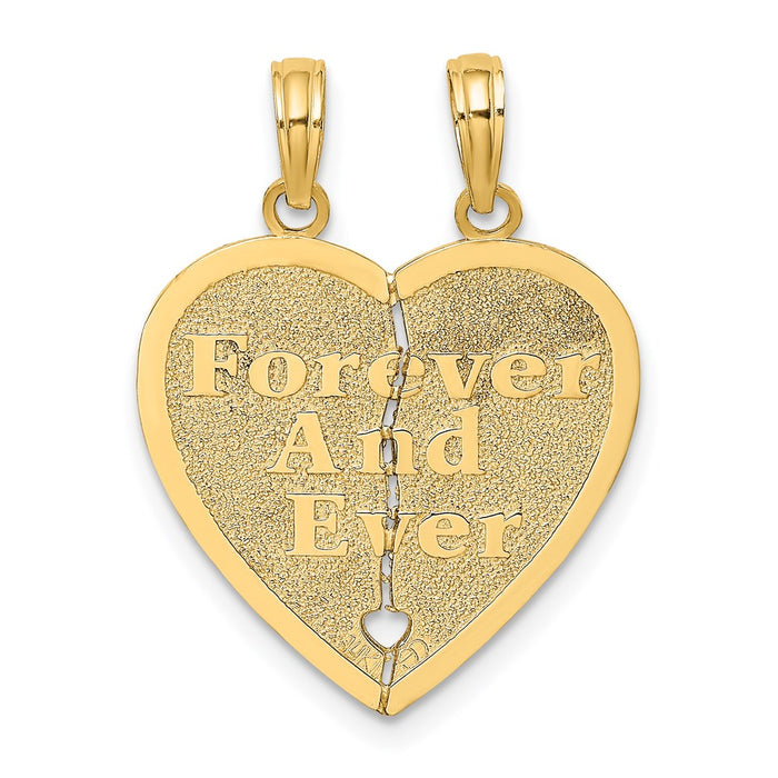 Million Charms 14K Yellow Gold Themed Forever, Ever Breakable Heart Charm