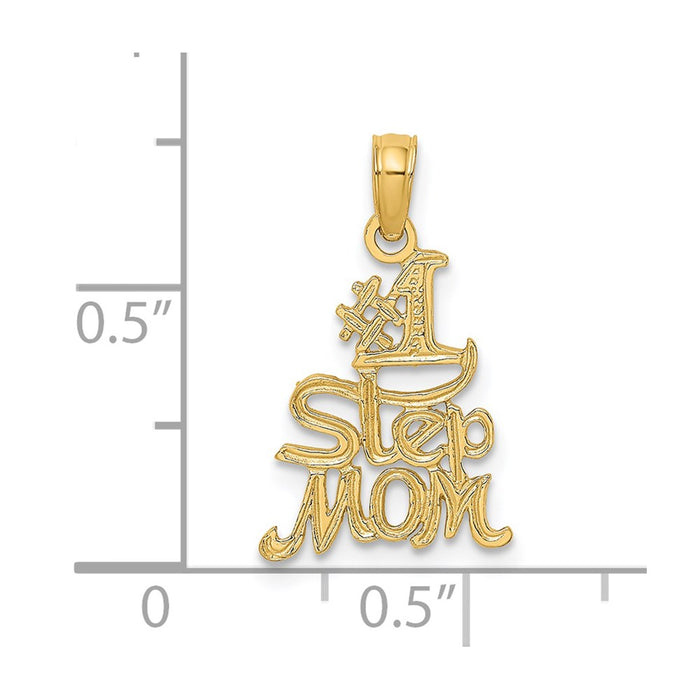 Million Charms 14K Yellow Gold Themed Polished & Engraved #1 Step Mom Charm
