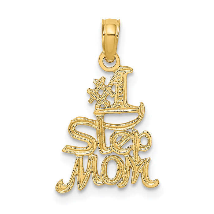 Million Charms 14K Yellow Gold Themed Polished & Engraved #1 Step Mom Charm
