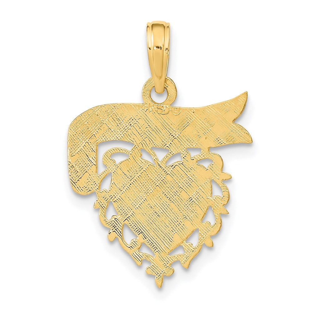 Million Charms 14K Yellow Gold Themed Mommy'S Girl In Heart With Banner Charm