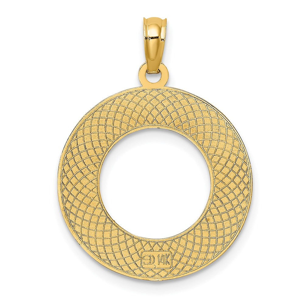 Million Charms 14K Yellow Gold Themed Florida On Round Fame Charm