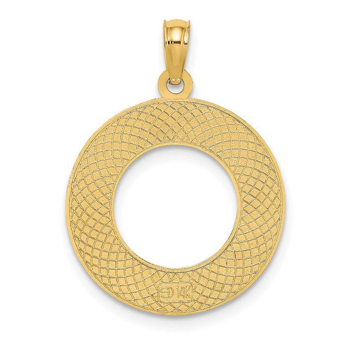 Million Charms 14K Yellow Gold Themed Key West On Round Frame Charm