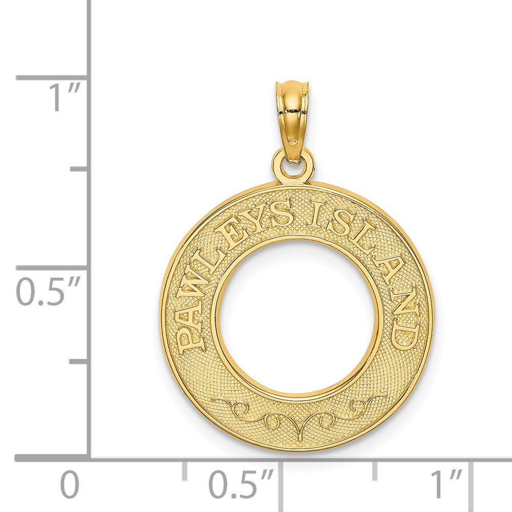 Million Charms 14K Yellow Gold Themed Pawleys Island On Round Frame