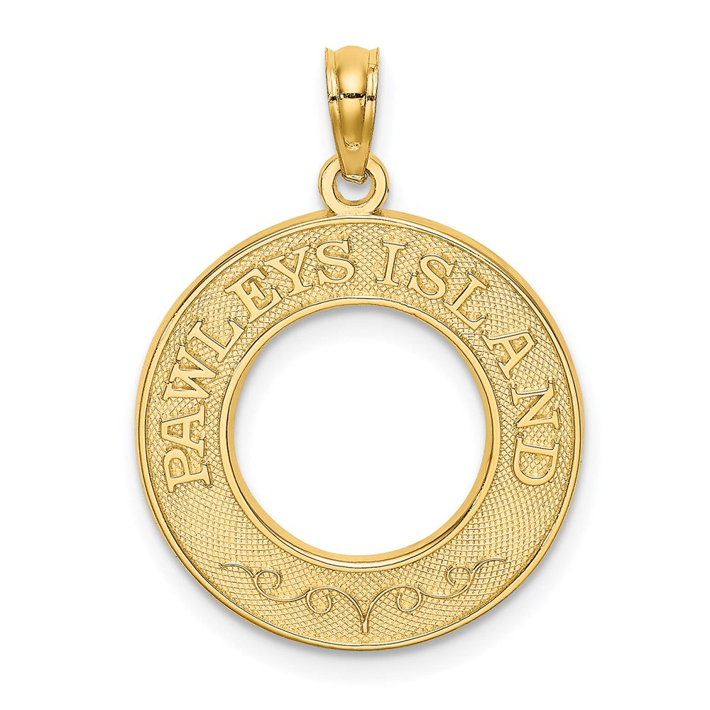 Million Charms 14K Yellow Gold Themed Pawleys Island On Round Frame