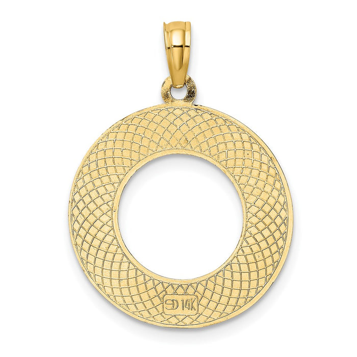 Million Charms 14K Yellow Gold Themed Sarasota On Round Frame Charm