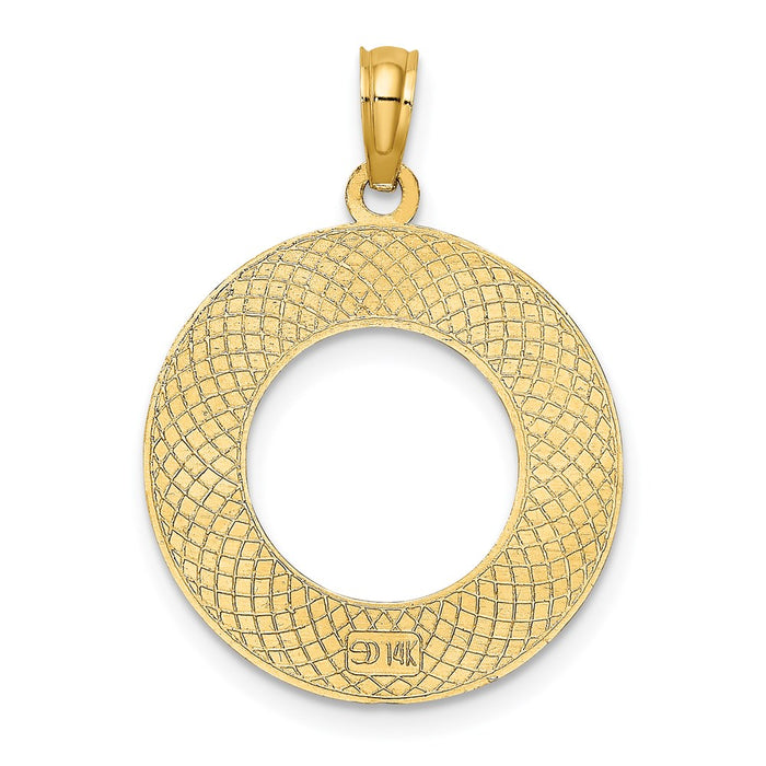 Million Charms 14K Yellow Gold Themed Religious Saint Augustine On Round Frame Charm