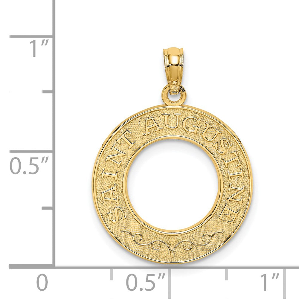 Million Charms 14K Yellow Gold Themed Religious Saint Augustine On Round Frame Charm