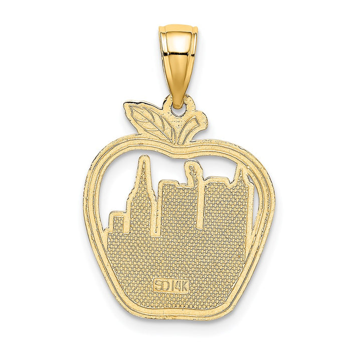 Million Charms 14K Yellow Gold Themed 2-D New York & City In Apple