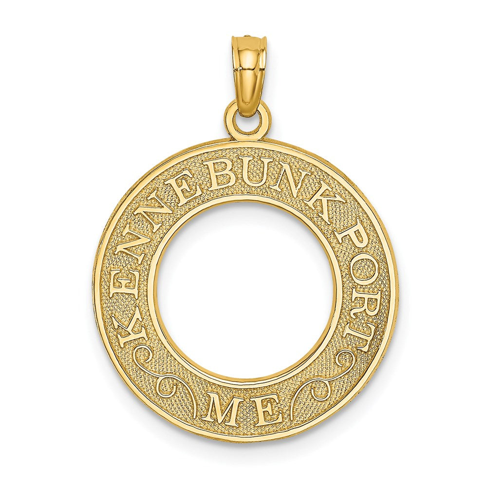 Million Charms 14K Yellow Gold Themed Kennebunkport, Me On Round Frame Charm