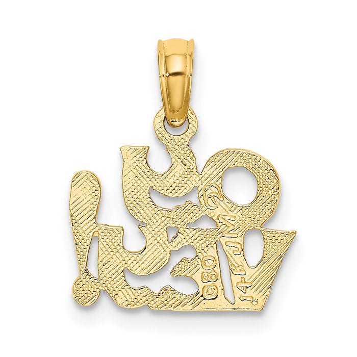 Million Charms 14K Yellow Gold Themed Polished & Engraved Oy Vey! Charm