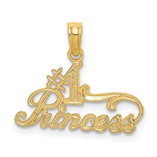 Million Charms 14K Yellow Gold Themed #1 Princess Charm