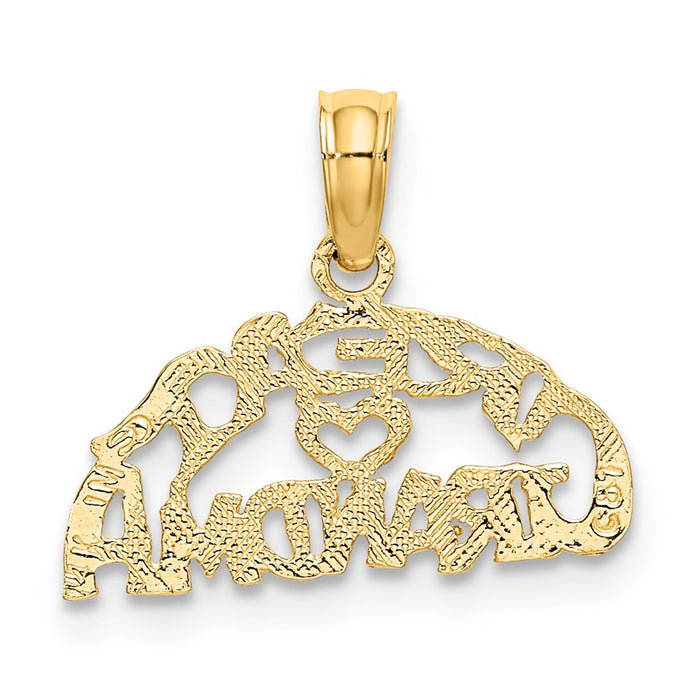 Million Charms 14K Yellow Gold Themed Block & Engraved Great Grandma Charm