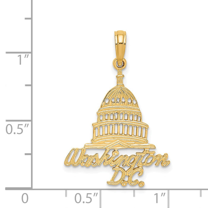 Million Charms 14K Yellow Gold Themed Washington D.C. Capital Building Charm