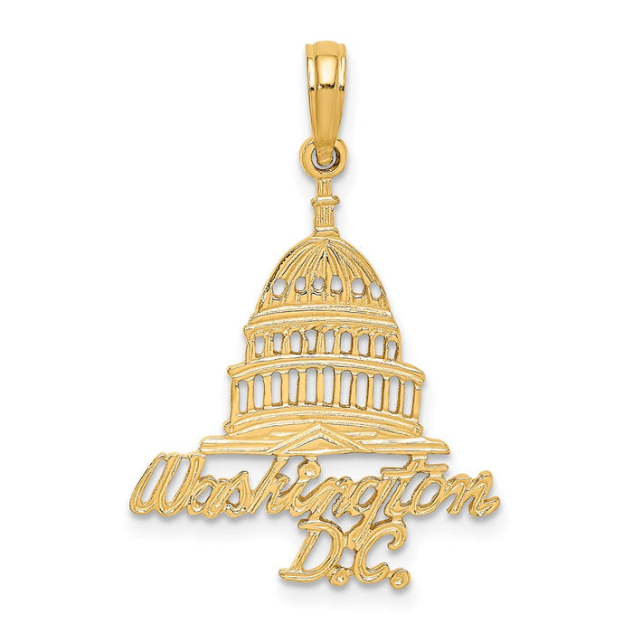 Million Charms 14K Yellow Gold Themed Washington D.C. Capital Building Charm