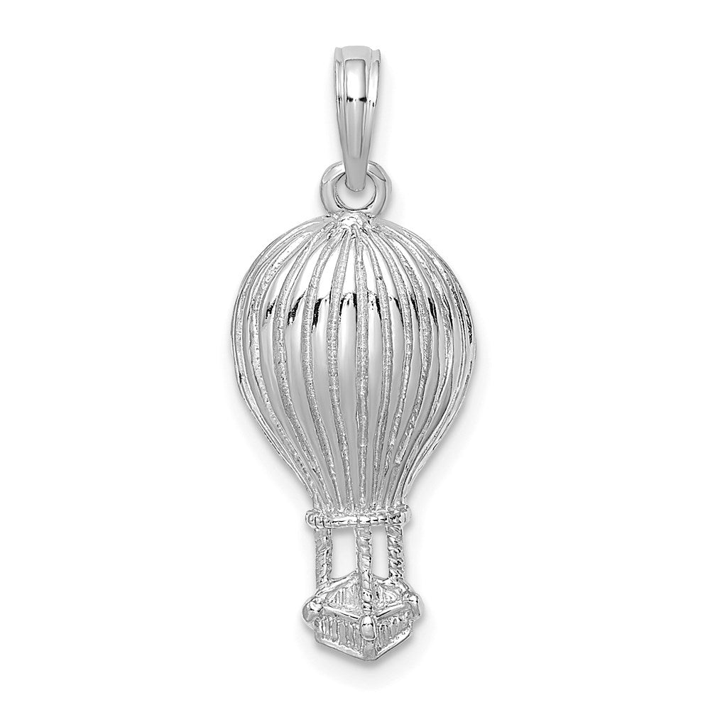 Million Charms 14K White Gold Themed Polished Hot Air Ballon Charm