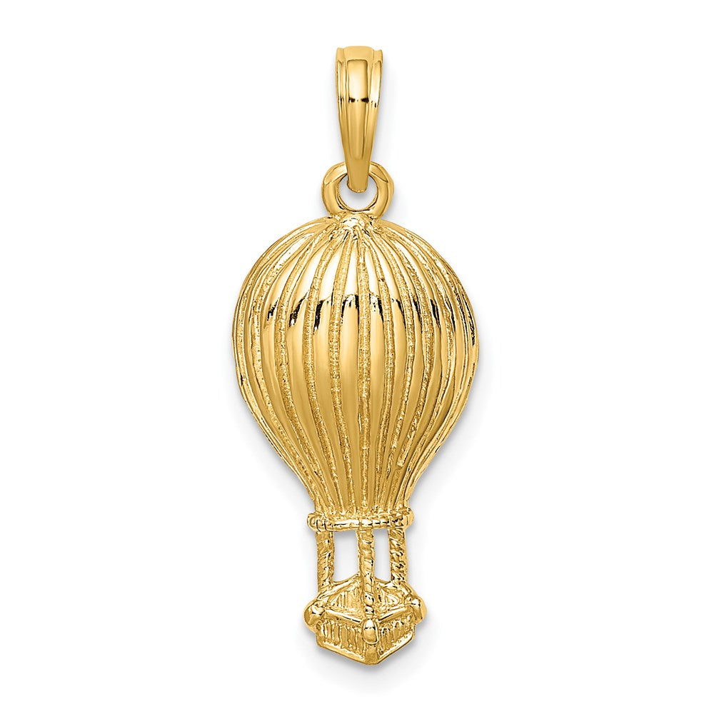Million Charms 14K Yellow Gold Themed Polished Hot Air Ballon Charm