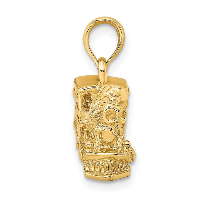 Million Charms 14K Yellow Gold Themed 3-D Engine Train Charm