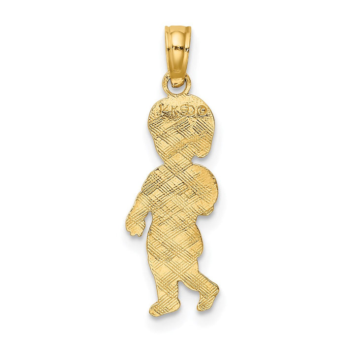 Million Charms 14K Yellow Gold Themed Little Boy Walking Charm