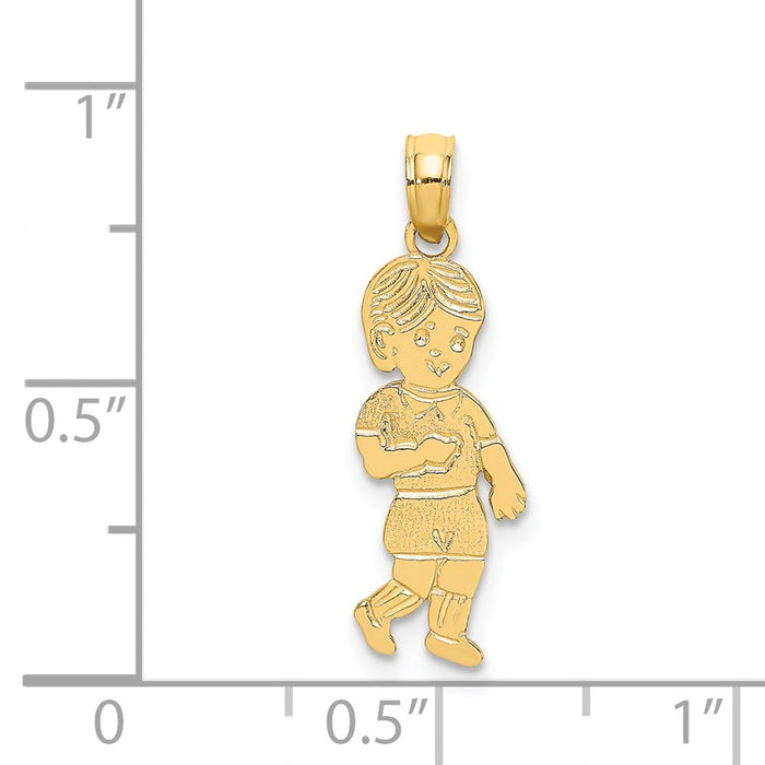 Million Charms 14K Yellow Gold Themed Little Boy Walking Charm