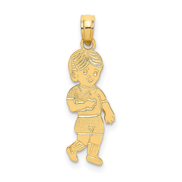 Million Charms 14K Yellow Gold Themed Little Boy Walking Charm