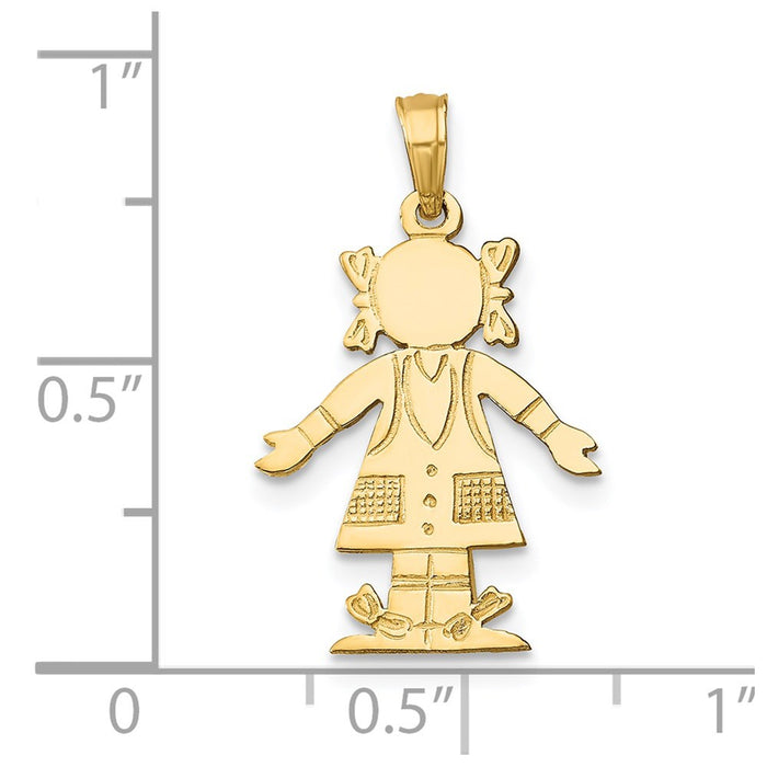 Million Charms 14K Yellow Gold Themed Girl Charm