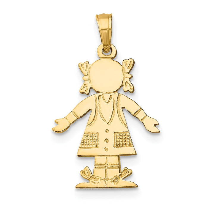 Million Charms 14K Yellow Gold Themed Girl Charm