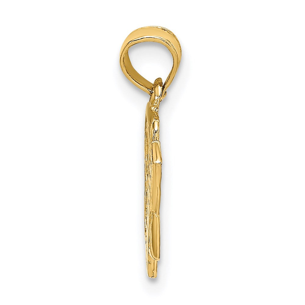 Million Charms 14K Yellow Gold Themed School Book & Ruler Charm