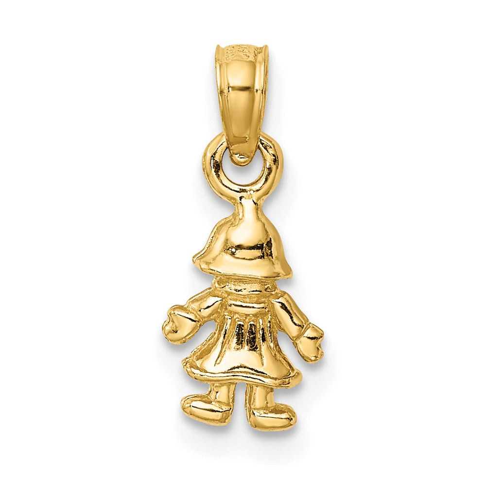 Million Charms 14K Yellow Gold Themed 3-D Mini Doll Charm
