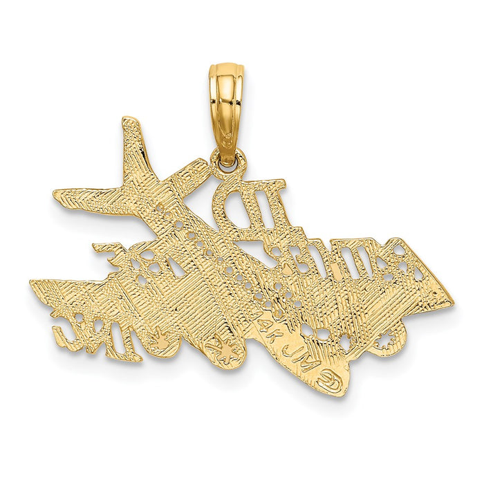 Million Charms 14K Yellow Gold Themed I'D Rather Be Flying Charm