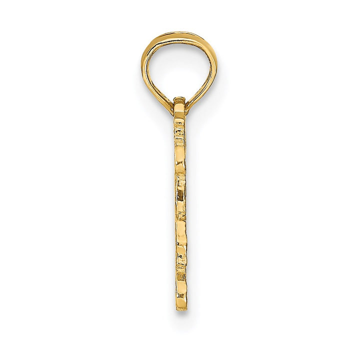 Million Charms 14K Yellow Gold Themed Engraved & Block Taurus Charm