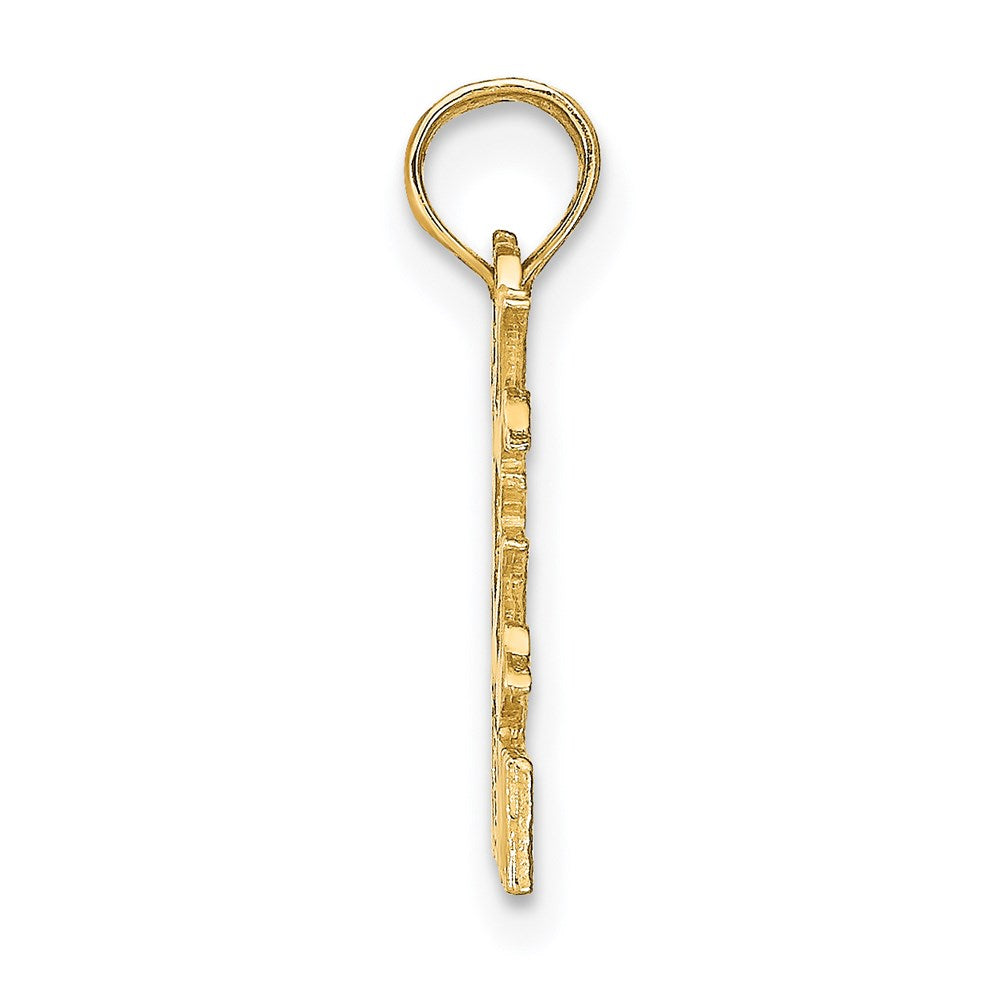 Million Charms 14K Yellow Gold Themed Engraved & Block Gemini Charm