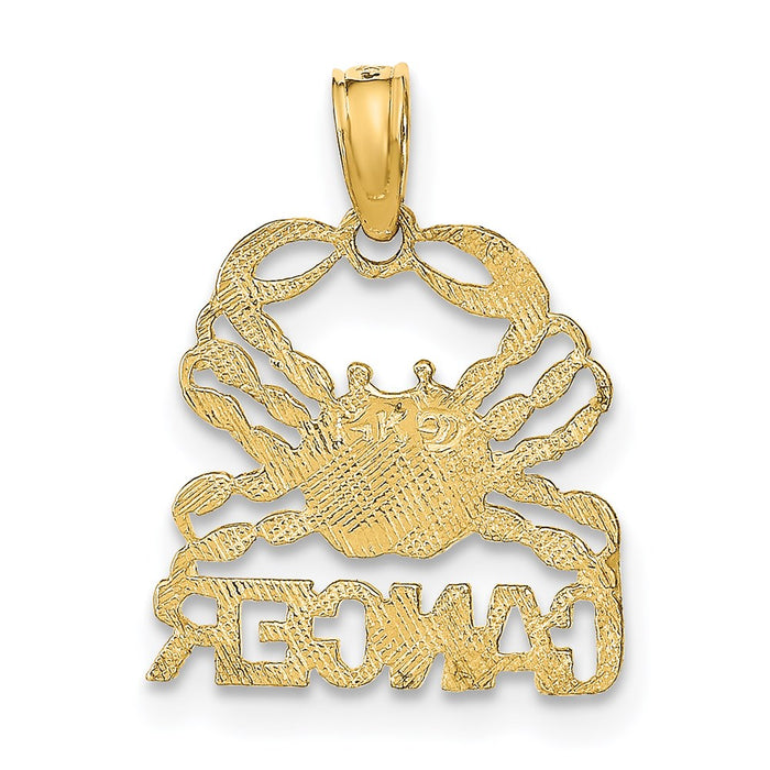 Million Charms 14K Yellow Gold Themed Cancer Engraved Charm